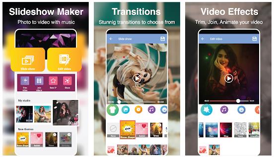 Slideshow Maker, Transitions, Video Effects