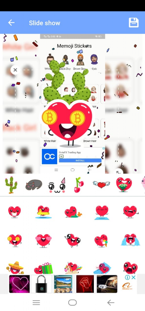 Emoji Stickers and Text in video with Animated Effects