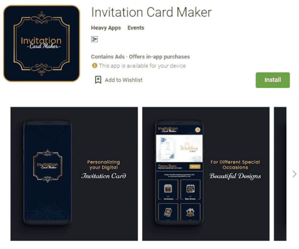 invitation card maker by heavy apps
